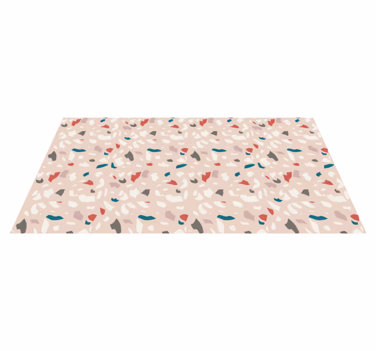 Terrazzo efektli desenli oturma odası halısı - TenStickers