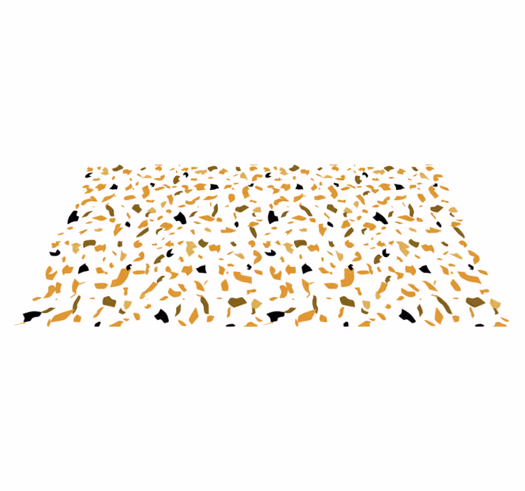 Beyaz ve kahverengi terrazzo doku pvc halı - TenStickers