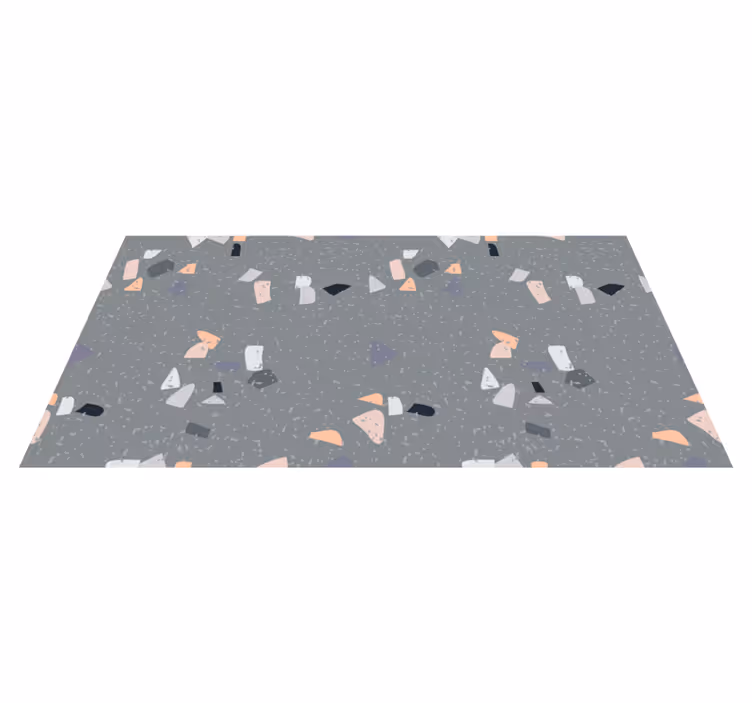 Mermer terrazzo efektli mozaik yer karoları - TenStickers