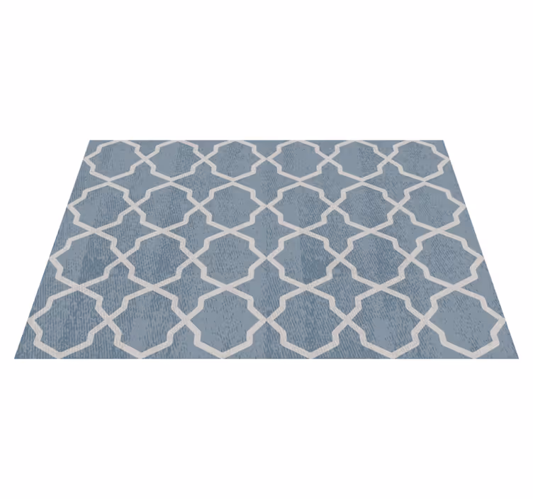 Geometrik mavi motif fayans efekti pvc halı - TenStickers