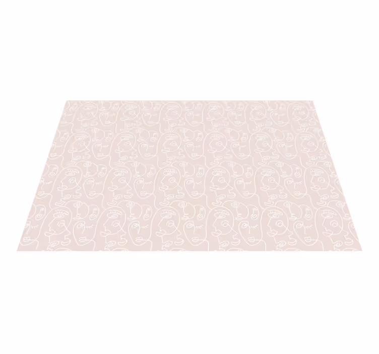 Minimalist çizgi yüzler modern pvc halı - TenStickers