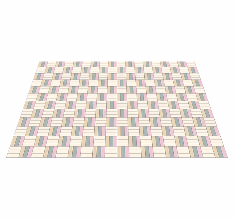 Dokuma renk blokları geometrik pvc halı - TenStickers