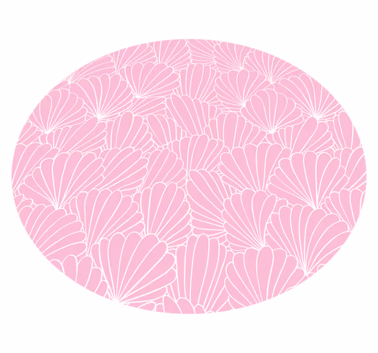 Pembe kabuk deseni banyo pvc halı - TenStickers