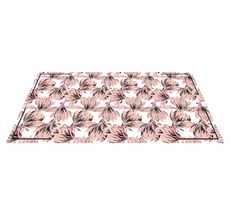 Pembe ve beyaz manolya desenli çiçekli kilim - TenStickers