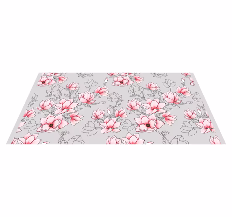 çoklu pembe manolya çiçekli kilim - TenStickers