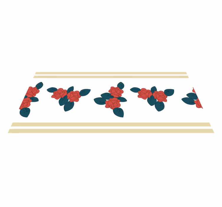Eski püskü şık kırmızı gül desen çiçekli kilim - TenStickers