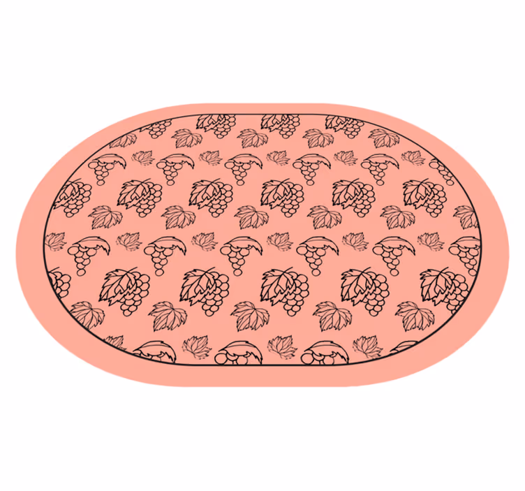 Botanik üzüm deseni çiçekler ve bitkiler pvc halı - TenStickers