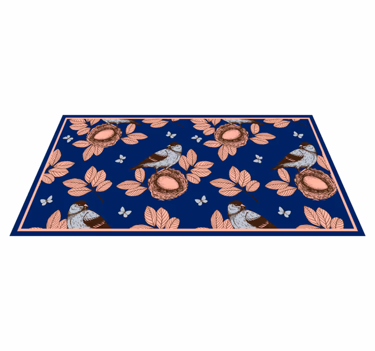 Kuş yuvası botanik motifi Hayvan pvc halı - TenStickers