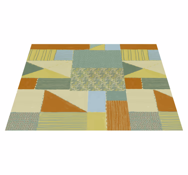 Geometrik patchwork goblen geometrik pvc halı - TenStickers