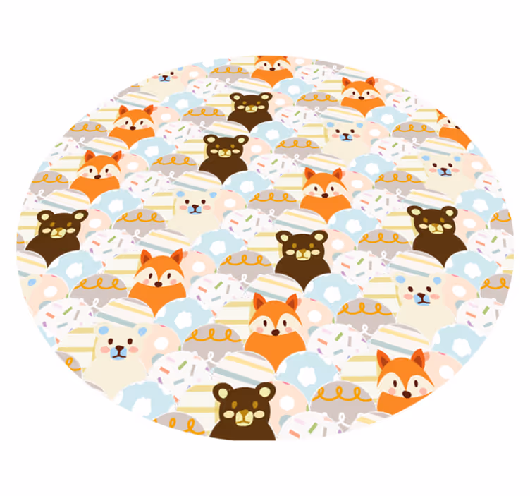 Sevimli hayvan deseni bebek pvc halı - TenStickers