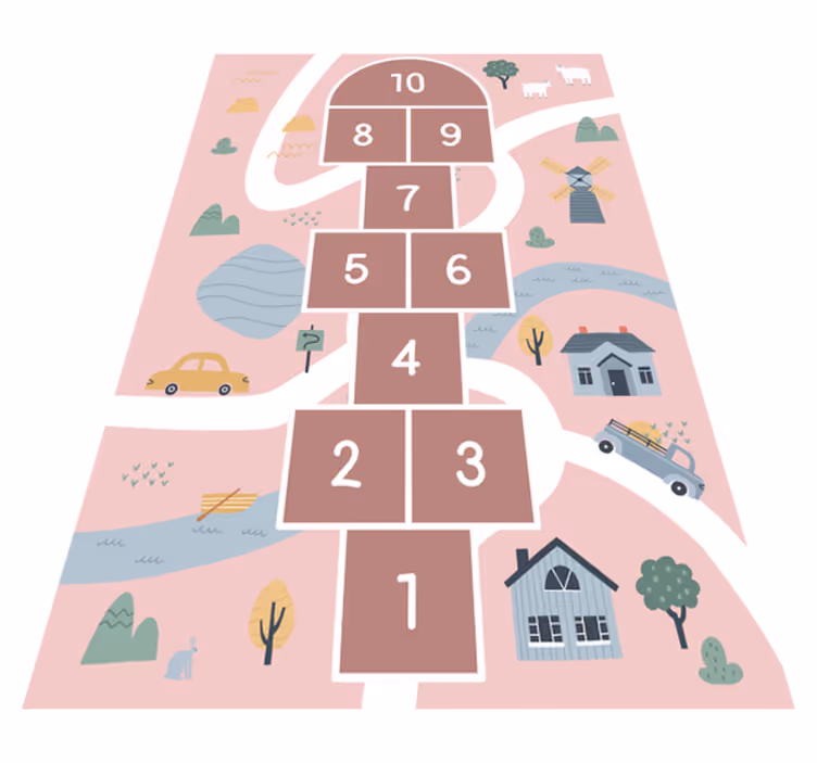 Seksek pembe yol bebek oyun minderi - TenStickers