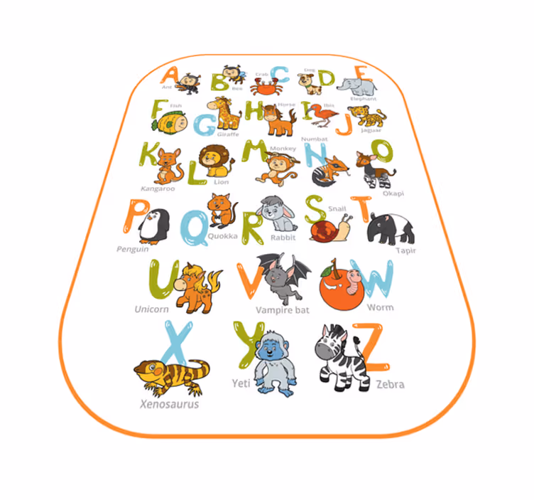 Alfabe hayvan eğitici alfabe pvc halı - TenStickers