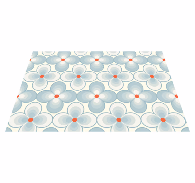 Geometrik çiçek deseni çiçekler ve bitkiler pvc halı - TenStickers