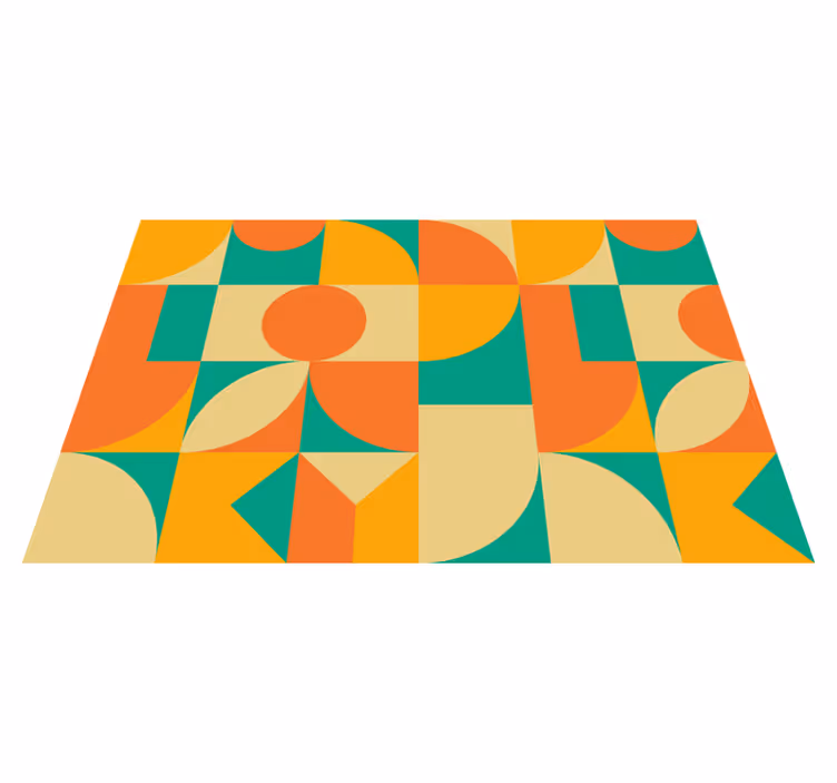 Renkli geometrik desen geometrik pvc halı - TenStickers