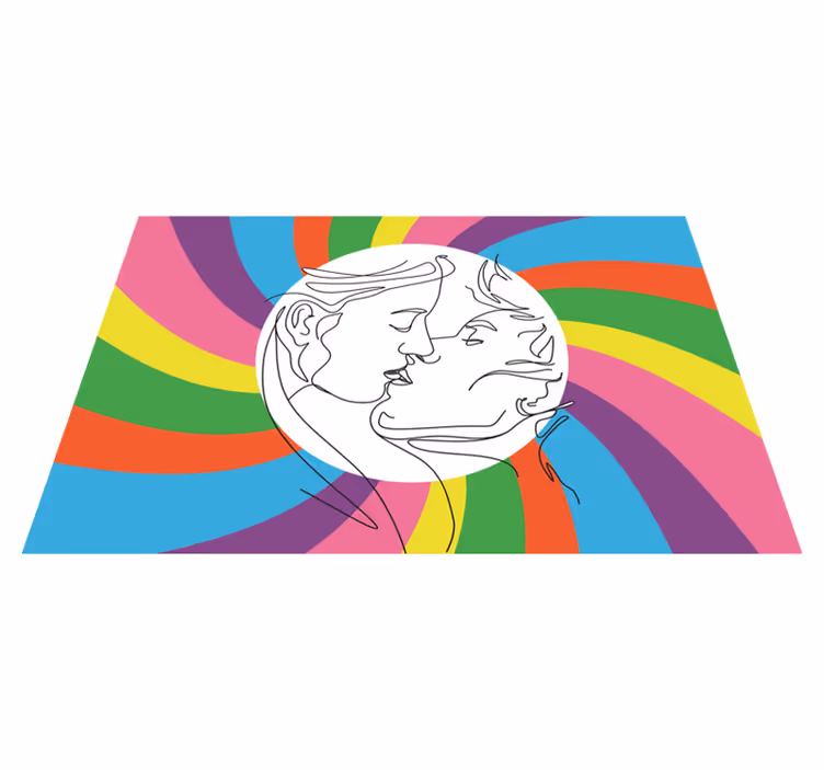 Renkli öpücük silueti pvc halı - TenStickers