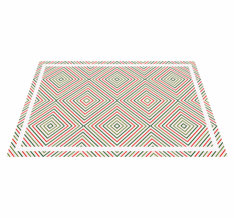 Geometrik elmas desen geometrik pvc halı - TenStickers