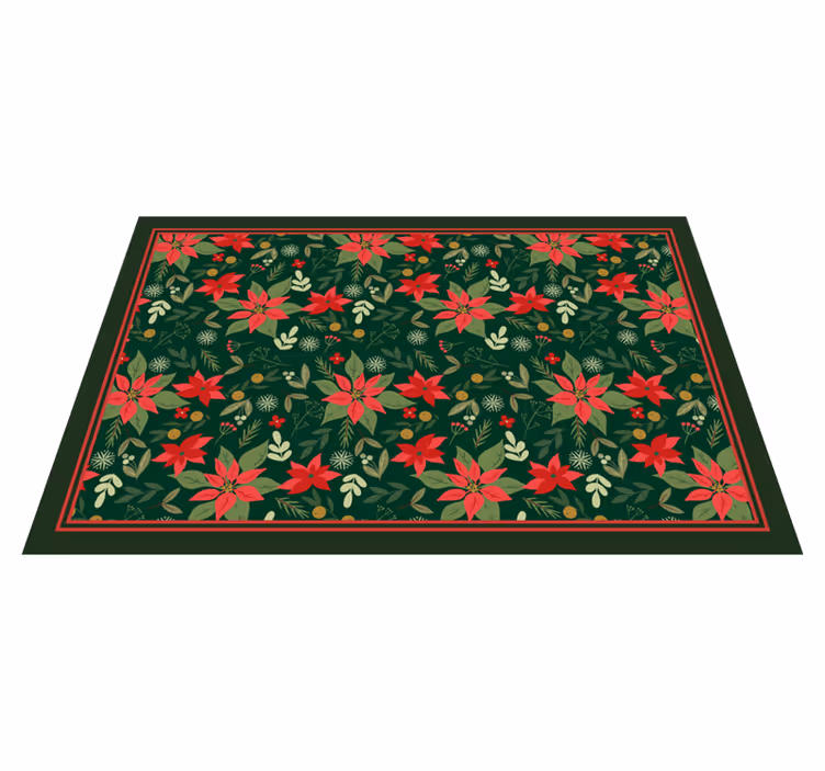 şenlikli atatürk çiçeği deseni Noel pvc halı - TenStickers