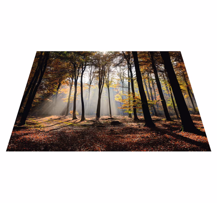 Güneş ışığı yeşillik ağaçlar çiçekli kilim - TenStickers