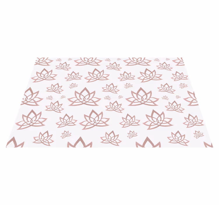 Lotus simetri deseni çiçekler ve bitkiler pvc halı - TenStickers