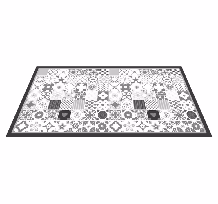 Patchwork kiremit kompozisyonu fayans efekti pvc halı - TenStickers