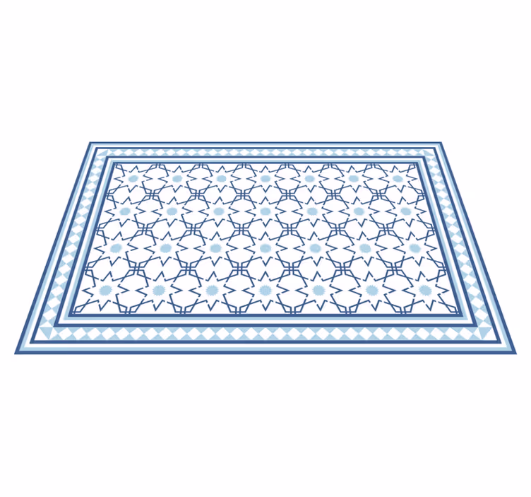 Mavi yıldız desenli karo halı - TenStickers