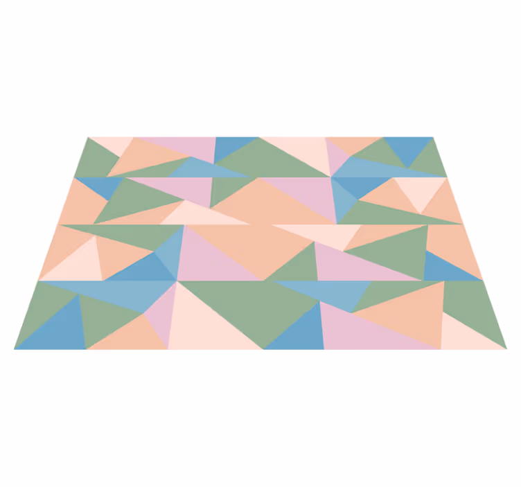 Pastel üçgenler geometrik pvc halı - TenStickers