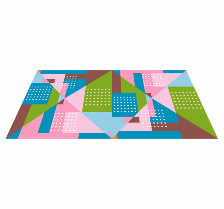 Pastel geometrik desenli oturma odası halısı - TenStickers