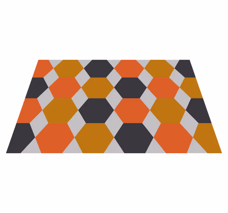 Altıgen desen geometrik pvc halı - TenStickers