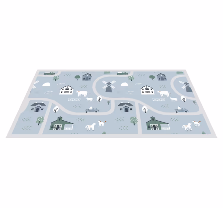 Eğlenceli çiftlik teması çocukta pvc halı - TenStickers