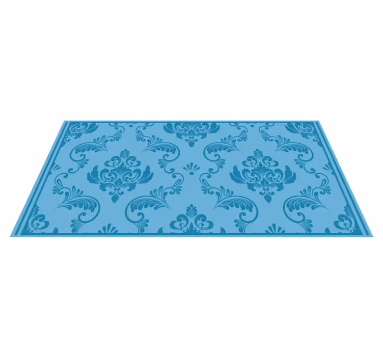 Barok desen mavi pvc halı - TenStickers