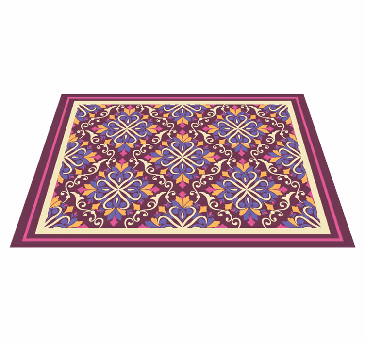 Süslü çini deseni geometrik pvc halı - TenStickers