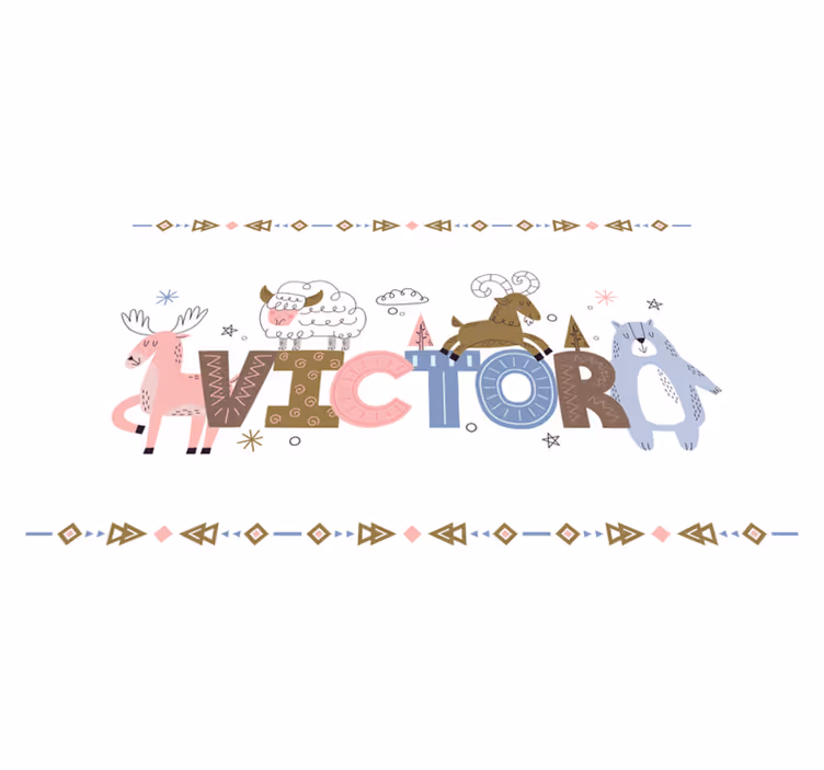 Kişiselleştirilmiş alpaka teması isimlerle pvc halı - TenStickers
