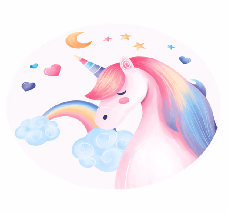 Tek boynuzlu at fantezi pvc halı - TenStickers