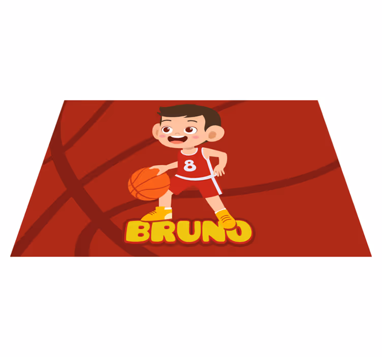 Basketbol karakteri isimlerle pvc halı - TenStickers