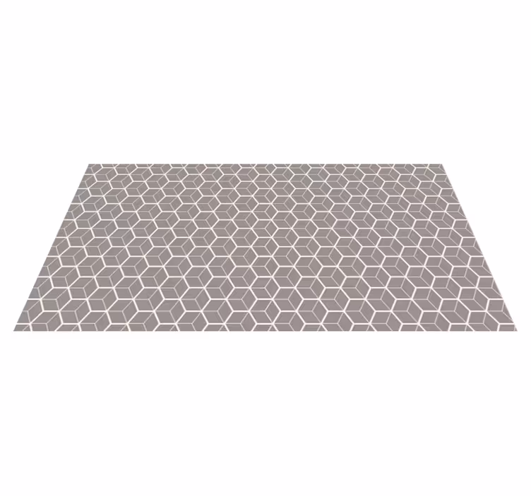 Gri ve beyaz altıgen desenli geometrik kilim - TenStickers