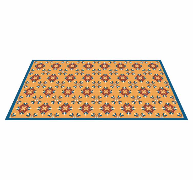 Renkli klasik geometrik çiçekler halı - TenStickers