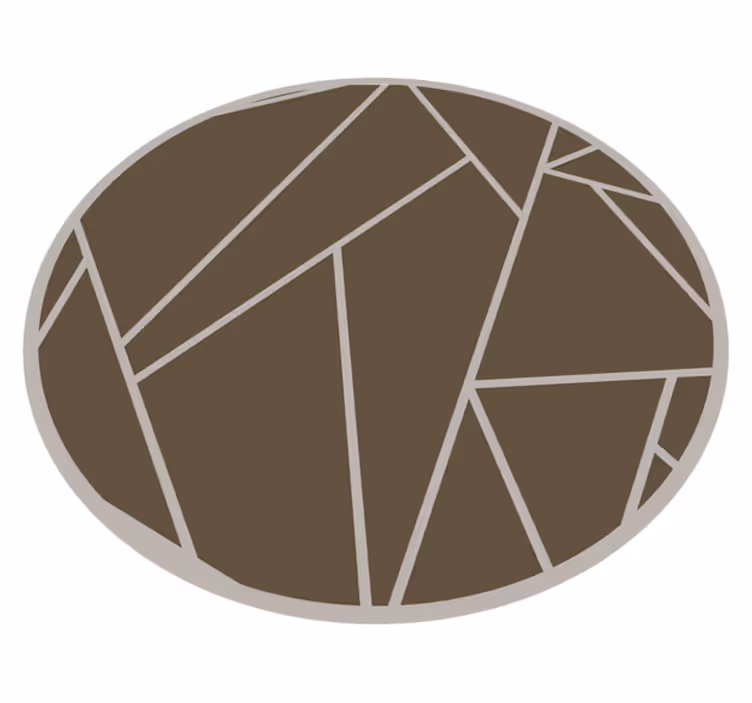 Geometrik desen daire kahverengi pvc halı - TenStickers