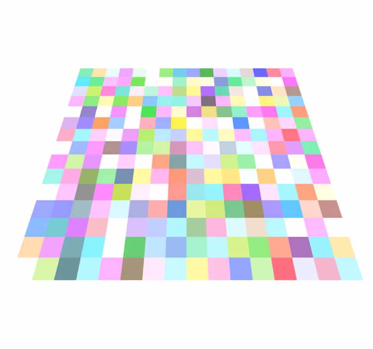 Renkli kareler piksel desen geometrik kilim - TenStickers