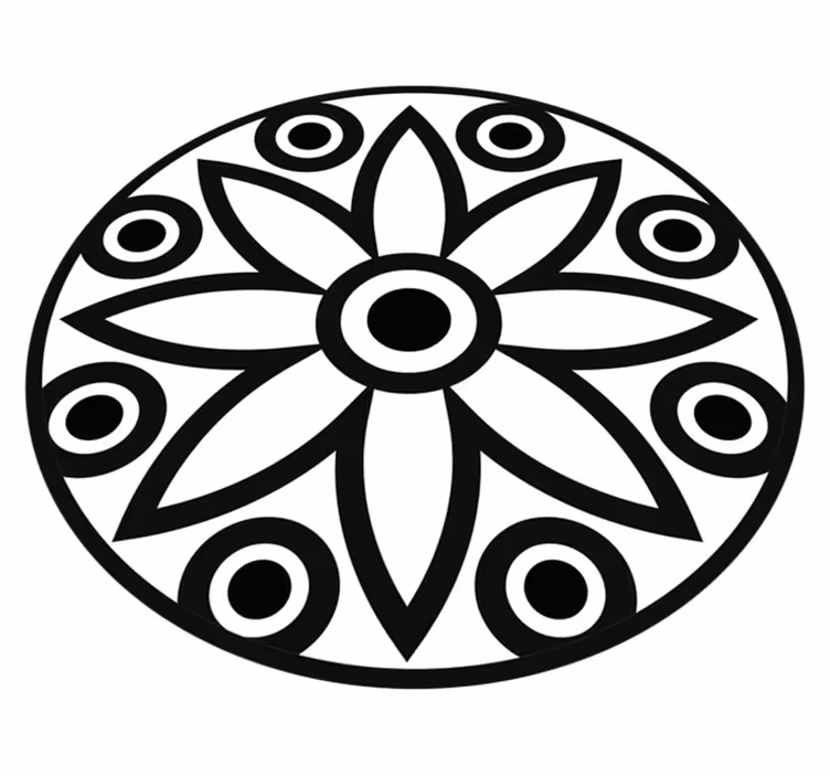 Siyah beyaz minimalist desen minimal halı - TenStickers
