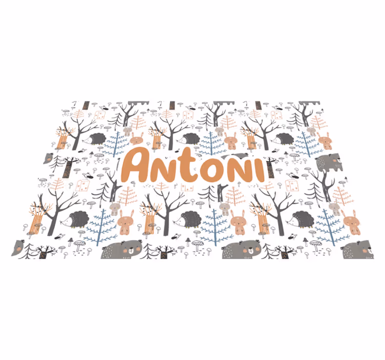 özelleştirilmiş ormanlık alan isimlerle pvc halı - TenStickers