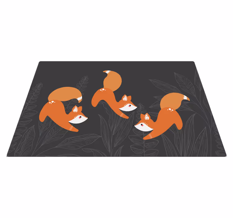 Oynak tilki deseni Hayvan pvc halı - TenStickers