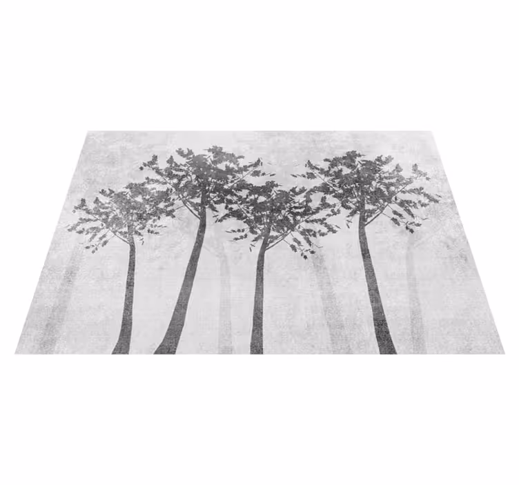 Orman silueti doğa pvc halı - TenStickers