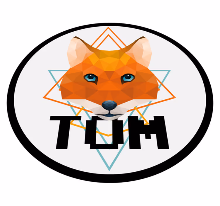 Geometrik tilki dairesi isimlerle pvc halı - TenStickers