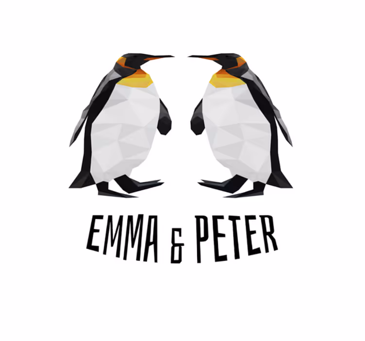Geometrik penguenler isimlerle pvc halı - TenStickers