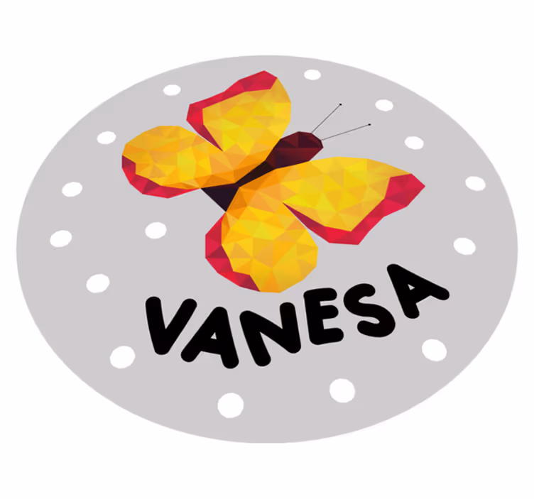 Kişiselleştirilmiş kelebek isimlerle pvc halı - TenStickers