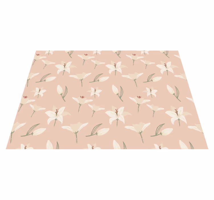 çiçek pastel şıklığı çiçekler ve bitkiler pvc halı - TenStickers