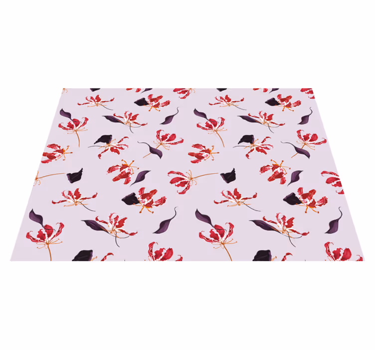 çiçek motifli şıklık çiçekler ve bitkiler pvc halı - TenStickers
