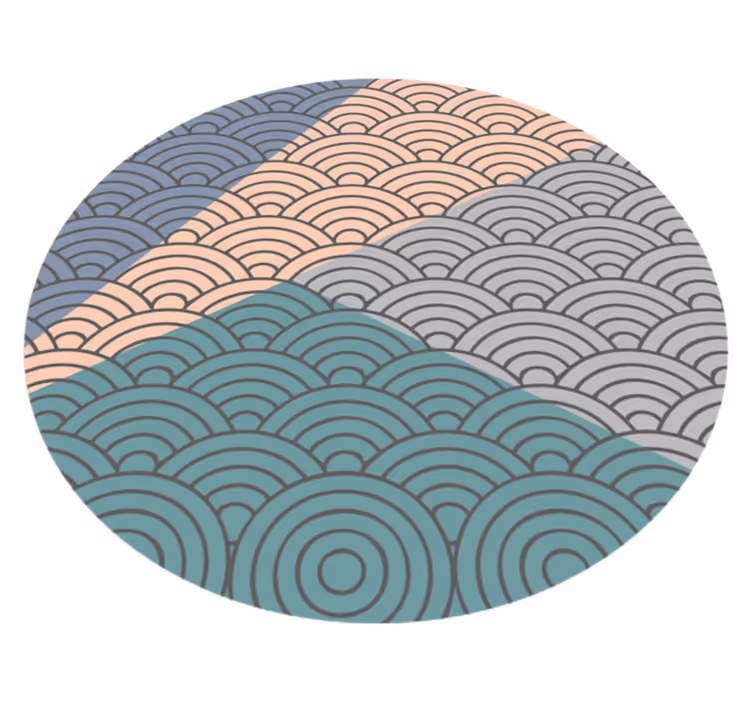 Taraklı dalgalar deseni geometrik pvc halı - TenStickers
