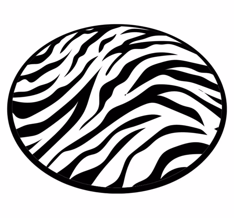 Zebra şerit dairesel tasarım hayvan baskı pvc halı - TenStickers