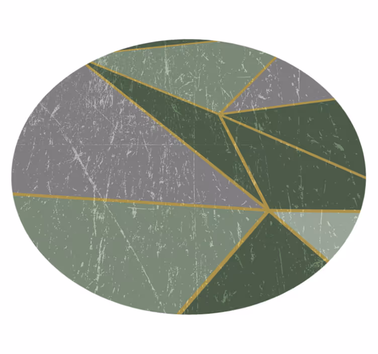 Geometrik desenli daire geometrik pvc halı - TenStickers